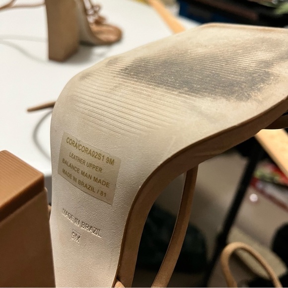 Steve Madden Cora Square Toe Wrap Lace Up Heeled Sandals 9 - Picture 7 of 7